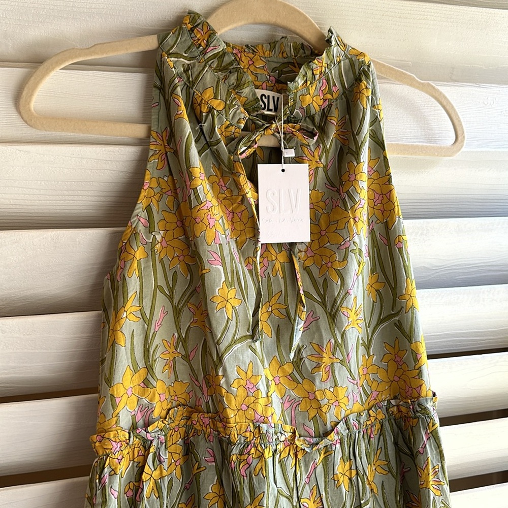 NWOT Sur La Vague Reed Ruffle Maxi Dress - Picture 2 of 8